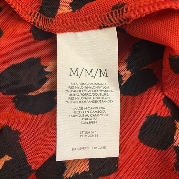 CAbi #5571 Siren Red Leopard Wrap Dress Medium Animal Print Cheetah - Picture 5 of 6